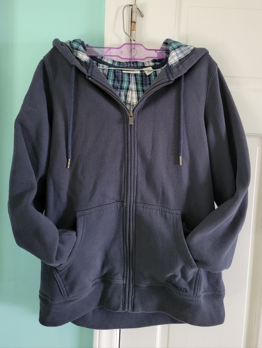L.L.Bean Vintage Flannel Lined Hoodie